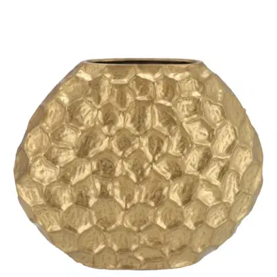 Inga jada gold goud ovaal vaas structuur 24x10x20cm