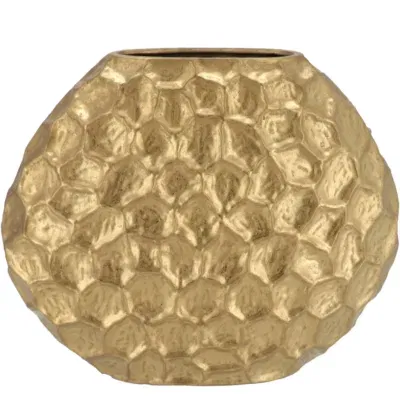 Inga jada gold goud ovaal vaas structuur 32x12x26cm