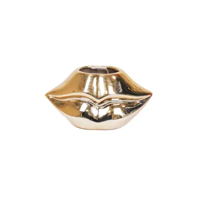 HV Lip vaas goud - Gold - 21x19x11cm
