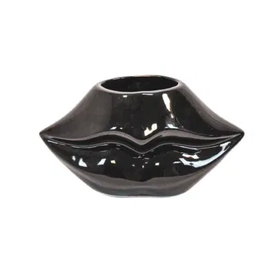 lip vaas mat 21x19x11cm Zwart