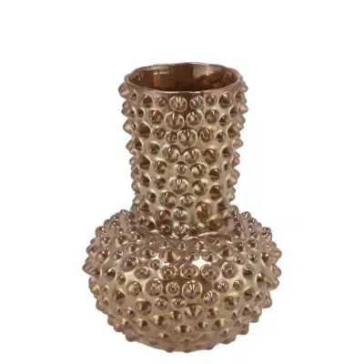 Djedda vaas dots donker parel bruin 16,5x23cm Spikes