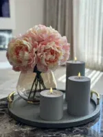 silk poeny boeket windlicht pear coffee