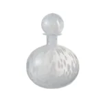Fles+Stop Stip Decoratief Rond Glas Transparant/Wit (96615)