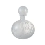 Fles+Stop Stip Decoratief Rond Glas Transparant/Wit (96615)