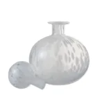 Fles+Stop Stip Decoratief Rond Glas Transparant/Wit (96615)
