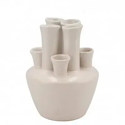 Tuba vaas mat wit 13x13x17cm