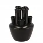 Tuba vaas mat zwart 13x13x17cm