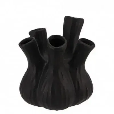 Aglio mat black vase 17x20cm