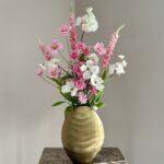 Luxe gouden colmore vaas met zijden bloem boeket Nancy