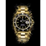 gouden rolex glasschilderij afmeting 80 x 120 cm