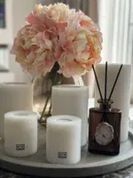 Exclusieve geurstokjes bergkristal amber Toussaint Eicholtz kaarsen