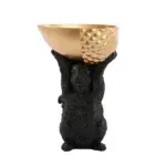 Ornament 18x16,5x25 cm SQUIRREL mat zwart+goud eekhoorn herfstdecoratie