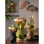 Ornament 18x16,5x25 cm SQUIRREL mat zwart+goud