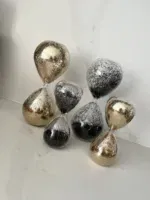 J-Line Zandloper parels glas goud M (10x10x24) - Afbeelding 2