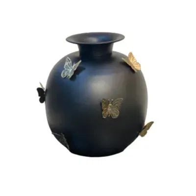 vaas zwart goud vlinder