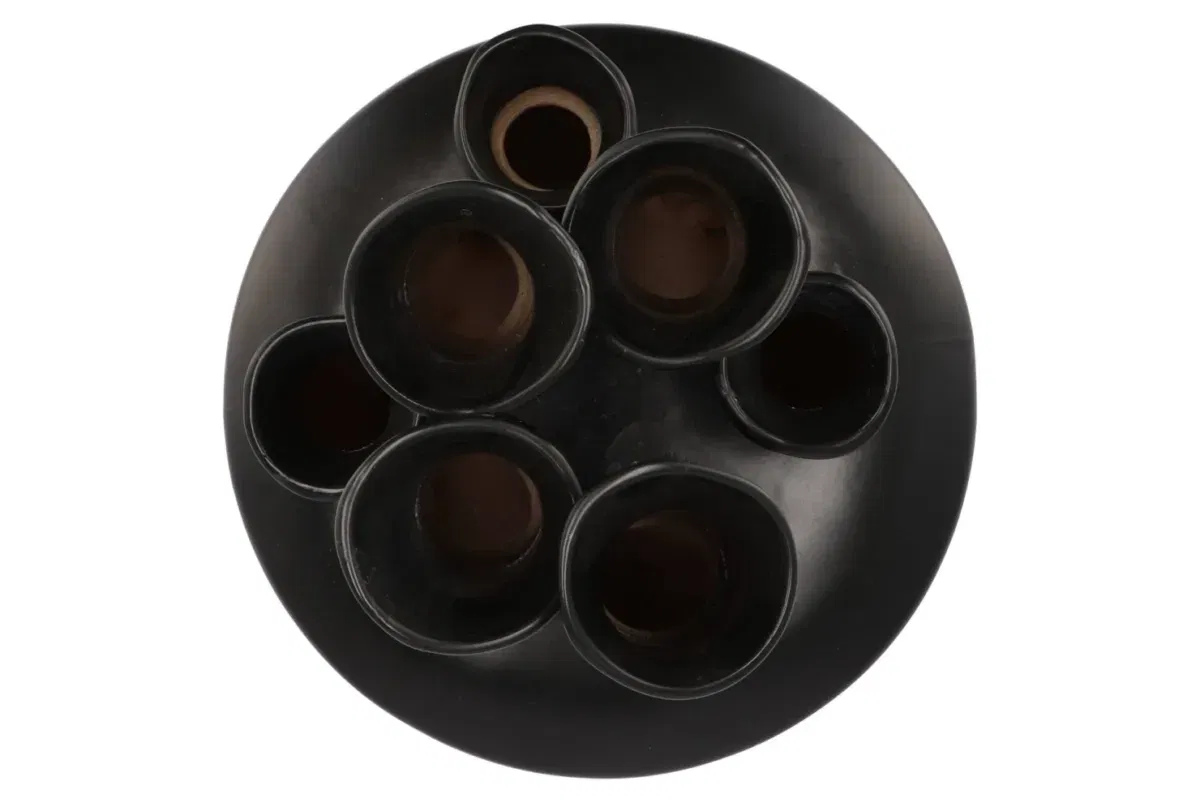 Tuba toetervaas vaas mat zwart 22x22x30cm