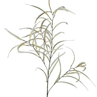 Losse zijden bloem Fine Leaf wit 110cm.