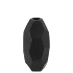 Jada zwart mat rock vaas 15x30cm
