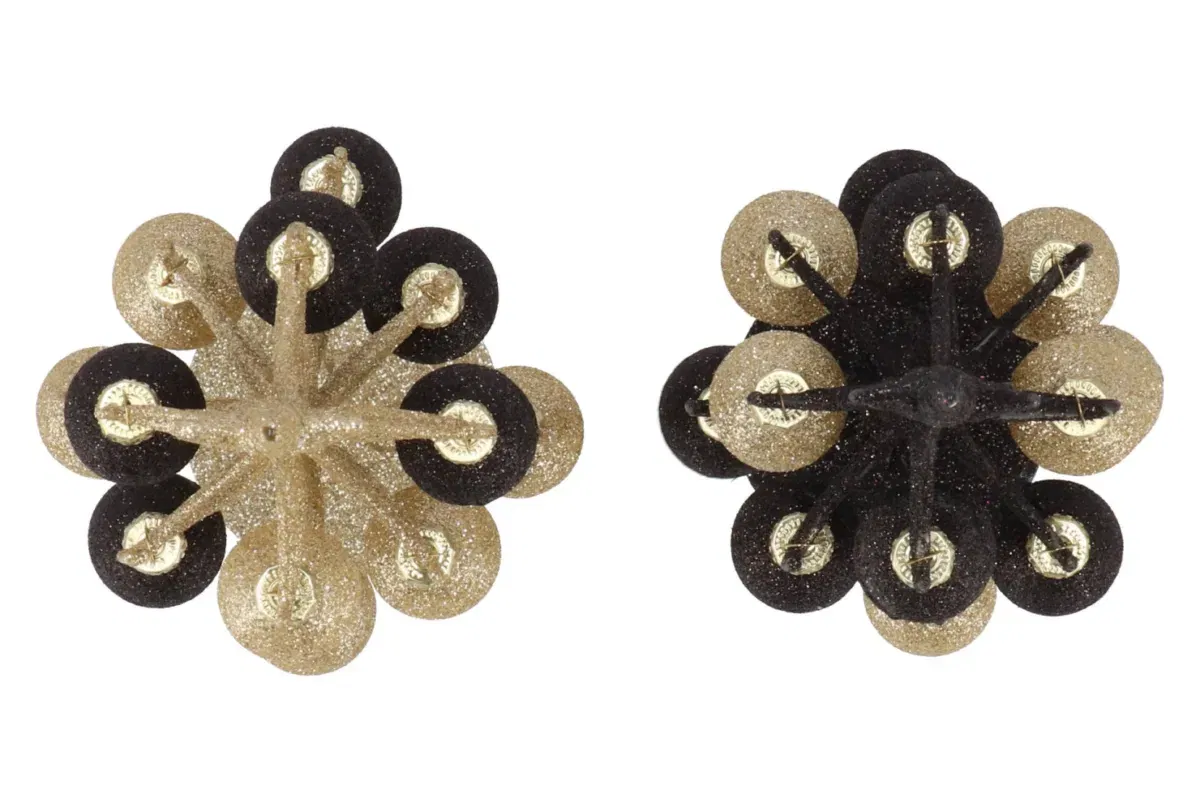 Glitter zwart champagne kerstboom 8x25cm Daan kromhout