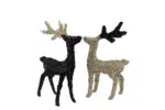 Sparkle zwart goud rendier kerstdecoratie 48x30x6cm