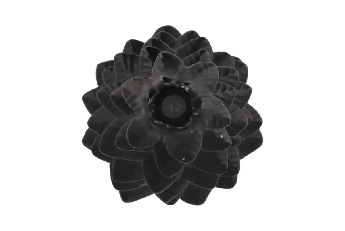 Jada zwart kerstboom kaarshouder 15x10cm