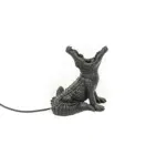 Housevitamin Crocodile krokodillen Lamp - Black zwart - 10x17x18,5 cm
