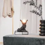 Housevitamin Crocodile krokodillen Lamp - Black zwart - 10x17x18,5 cm