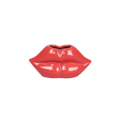 HV Lip vaas rood - red- 15,5x6,5x7,5cm