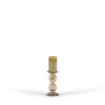 Glazen kandelaar Oyster 2 Rolls brown luster