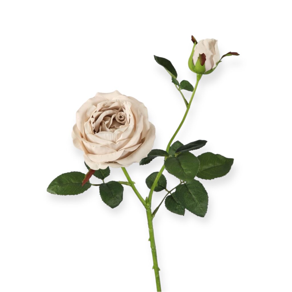 Taupe / beige zijden bloem rozen 67 cm