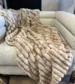 Colmore Plaid rib hazelnoot imitatiebont 130x170