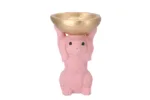 Paasdecoratie konijn roze easter bunny bowl 15x13x23cm
