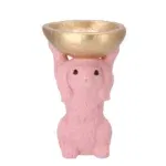 Paasdecoratie konijn roze easter bunny bowl 15x13x23cm