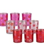 Love You Lips waxinelicht houder roze rood fuchsia 7,3 cm x8 cm