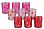 Valentijn tip: Love You Lips waxinelicht houder roze rood fuchsia 10cm x 12,5cm
