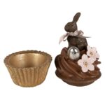 Paasdecoratie Beeld Konijn Bruin 16 cm Cupcake Clayre & Eef