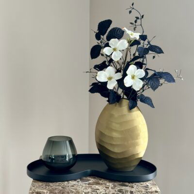 Complete woonaccessoires set met waxinelichthouder goud zwart