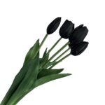 Zijden Tulpen boeket zwart 40 cm