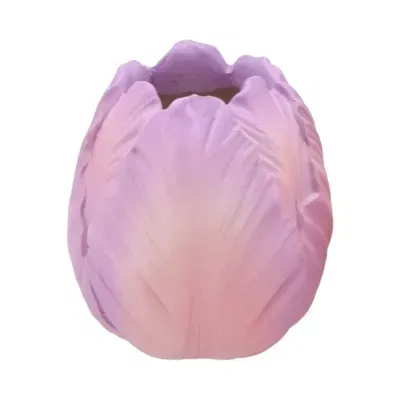Tulp vaas roze paars pastel 21x21x24cm
