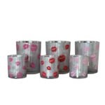 Valentijn tip: Love You lip waxinelicht houder Zilver 7,3cm x 8cm
