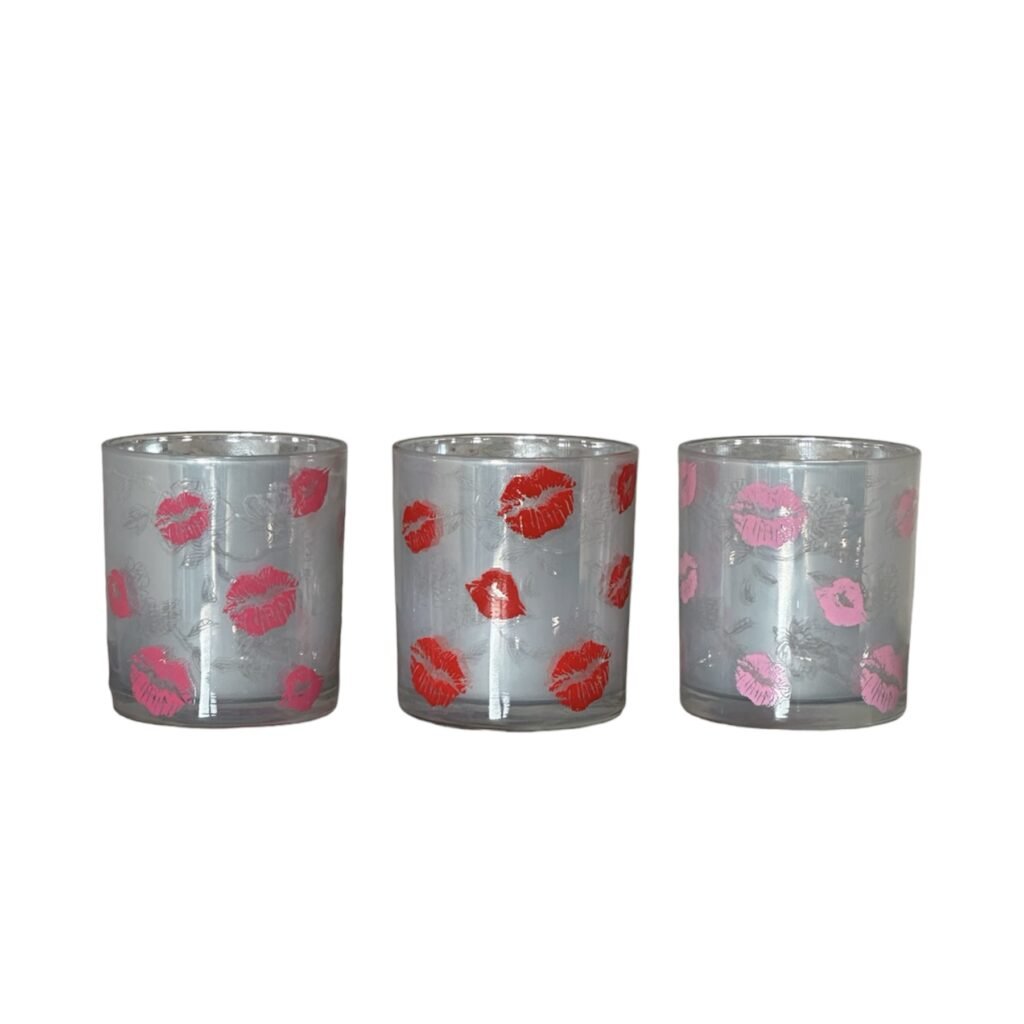 Valentijn tip: Love You lip waxinelicht houder Zilver 7,3cm x 8cm