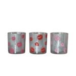Valentijn tip: Love You lip waxinelicht houder Zilver 7,3cm x 8cm