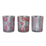 Valentijn tip: Love You hart waxinelicht houder zilver 10cm x 12,5cm