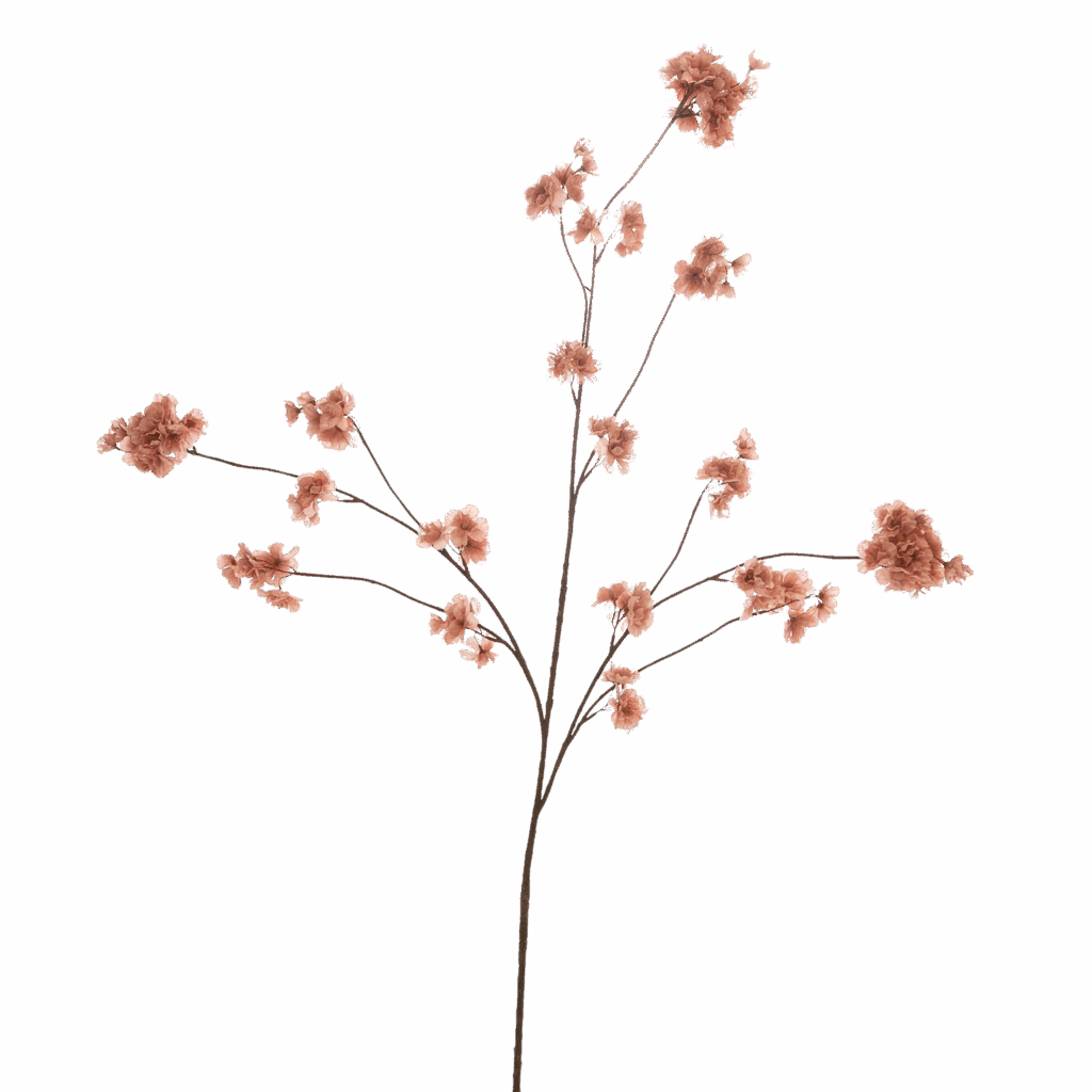 Zijden bloesemtak Prunus Malaga spray taupe oud roze 126cm