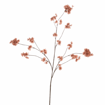 Zijden bloesemtak Prunus Malaga spray taupe oud roze 126cm