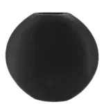 Vaas ovaal mat zwart 31x31x9cm Daan kromhout