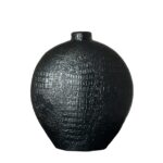 Croco luxe vaas zwart 28 cm x 30 cm