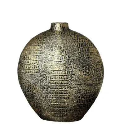 Croco luxe vaas goud 28 cm x 30 cm