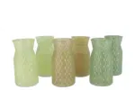 Vaas glas diamond groen tinten 12x20cm