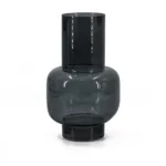 Glazen vaas zwart smoke 18x18x30cm